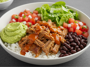Don Chuy Bowl with Black Beans and Guacamole