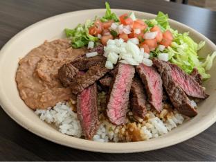 Carne Asada Bowl with Refried Beans