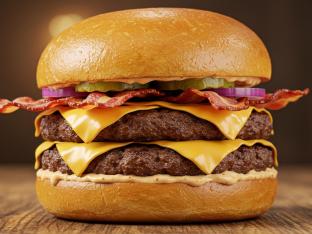 Dominican Smashburger [Double Patty with Grilled Onions and Bacon]