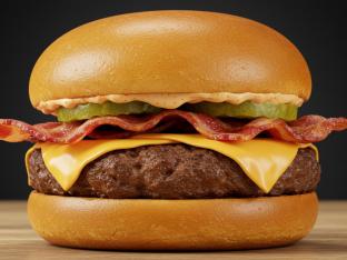 Dominican Smashburger [Single Patty with Bacon and Fried Cheese]