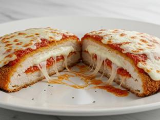 Chicken Parmigiano - Cut in Half