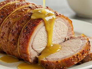 Oven Roasted Pork Loin with Honey Mustard Sauce Oven Roasted Pork Loin with Honey Mustard Sauce