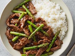 Beef with Asparagus in Black Bean Sauce Rice Box Beef with Asparagus in Black Bean Sauce Rice Box