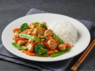 Mixed Vegetables with Meatless Chicken Rice Box Mixed Vegetables with Meatless Chicken Rice Box