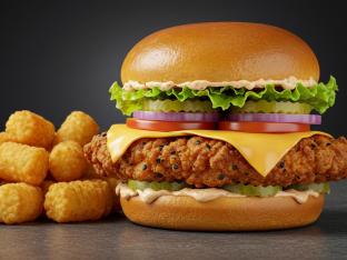 Fried Chicken Burger & Tots Meal [Large]