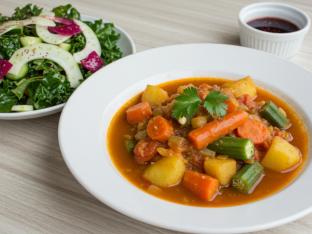 Okra Stew & Garden Side Salad Okra Stew & Garden Side Salad
