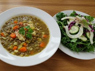 Green Lentil Soup & Garden Side Salad Green Lentil Soup & Garden Side Salad