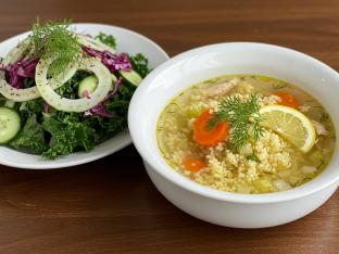 Chicken Couscous Soup & Garden Side Salad Chicken Couscous Soup & Garden Side Salad
