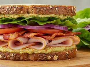 Turkey Club Sandwich with Mixed Greens Turkey Club Sandwich with Mixed Greens