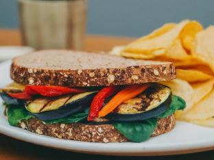 Grilled Vegan Sandwich with House-Made Chips Grilled Vegan Sandwich with House-Made Chips