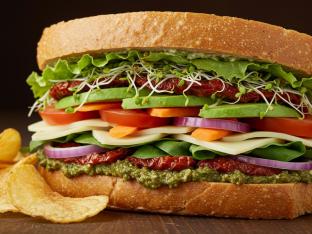 Gluten-Free Vegetarian Sandwich with House-Made Chips Gluten-Free Vegetarian Sandwich with House-Made Chips