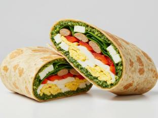 Spinach Feta and Pesto Wrap with Plant-Based Protein Spinach Feta and Pesto Wrap with Plant-Based Protein