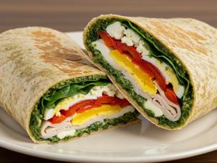 Spinach Feta and Pesto Wrap with Turkey Spinach Feta and Pesto Wrap with Turkey