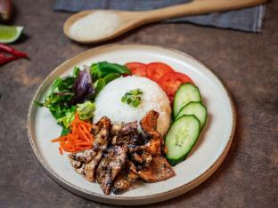 Grilled Pork Broken Rice Plate Grilled Pork Broken Rice Plate