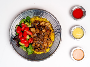 Vegan Gyro, Rice & Side Salad Vegan Gyro, Rice & Side Salad