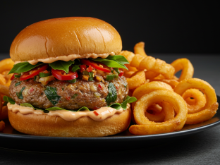 Thai Cobb Sliders with Curly Fries