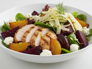 Roasted Beet and Grilled Chicken Salad