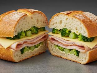 Turkey, Swiss and Roasted Broccoli on Dutch Crunch