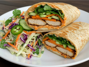 Gluten Free Grilled Chicken Banh Mi Wrap & Superfine Slaw