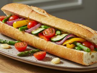VEGAN Roasted Vegetable Baguette Sandwich VEGAN Roasted Vegetable Baguette Sandwich