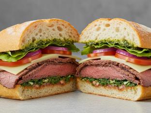 Chimichurri Roasted Beef Sandwich with Three Cheese Sourdough Chimichurri Roasted Beef Sandwich with Three Cheese Sourdough