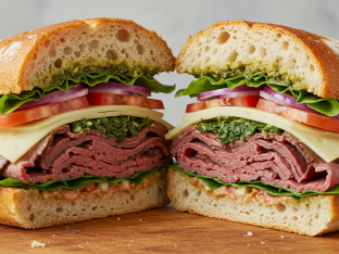 Chimichurri Roasted Beef Sandwich with Cranberry Pecan Sourdough Chimichurri Roasted Beef Sandwich with Cranberry Pecan Sourdough