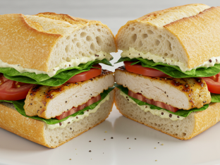 Chicken Caesar on Gluten free Baguette