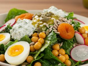 Vegetarian Herb Passion Salad with Organic Egg Vegetarian Herb Passion Salad with Organic Egg