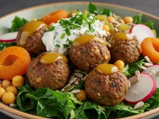 Herb Passion Salad with Meatballs
