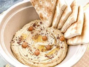 Individually Packaged Side: Hummus with Warm Pita Individually Packaged Side: Hummus with Warm Pita