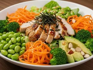 Tokyo Supergreens with Oven Roasted Chicken Salad