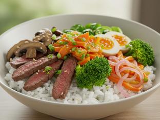 Beef Mushroom and Broccoli Rice Bowl Beef Mushroom and Broccoli Rice Bowl