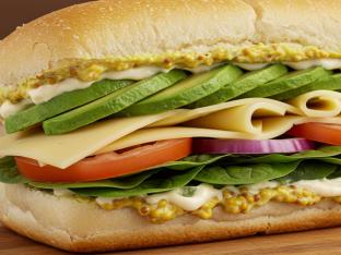 Avocado & Cheese Sandwich on White Bread Avocado & Cheese Sandwich on White Bread