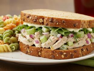Chicken Salad Sandwich on Whole Wheat with pasta salad Chicken Salad Sandwich on Whole Wheat with pasta salad
