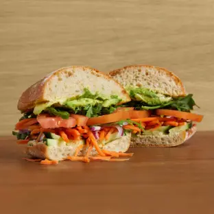 Sardinia Sandwich (Olive Oil on the Side) with Kettle Potato Chips, an Apple and Stroopwafel