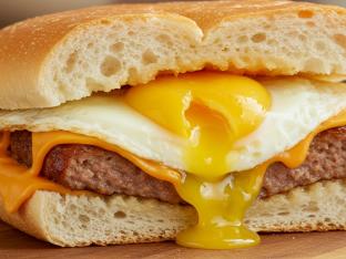 Sausage Egg and Cheese on White Bread