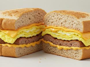 Sausage Egg and Cheese on Wheat Bread