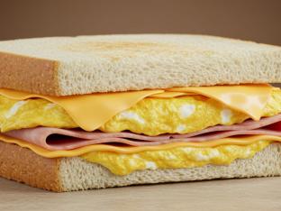 Ham Egg and Cheese on White Bread