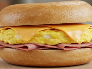 Ham Egg and Cheese Bagel