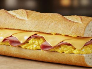 Ham Egg and Cheese Baguette