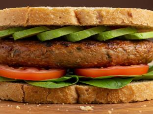 Veggie Sausage Garden Sandwich on Wheat Bread