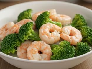 Gluten Free Broccoli Shrimp In White Sauce