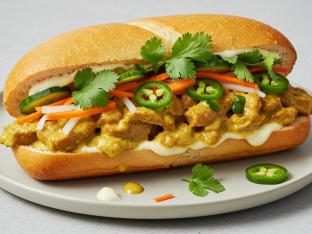 Thai Coconut Curry Seitan Banh Mi Platter Thai Coconut Curry Seitan Banh Mi Platter