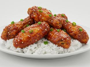 Korean Chicken Wings with Rice Korean Chicken Wings with Rice