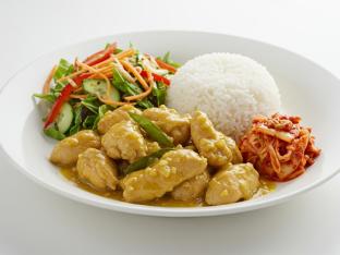 Lemongrass Chicken Bowl with Asian Salad and Korean Kimchi Lemongrass Chicken Bowl with Asian Salad and Korean Kimchi