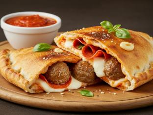 Meat Lovers Calzone with Marinara