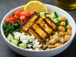 Grilled Tofu Quinoa Bowl