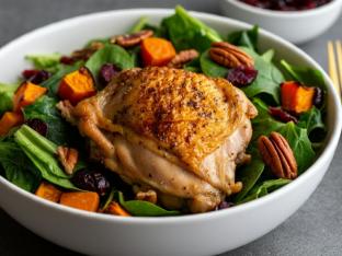 Dairy Free Roasted Chicken Mixed Greens Harvest Salad