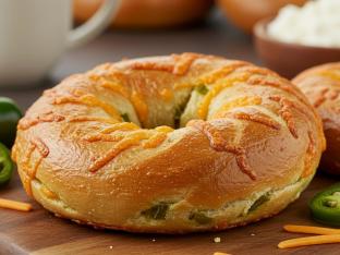 Jalapeno Cheddar Bagel