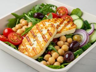 Grilled Halloumi and Chickpea Salad